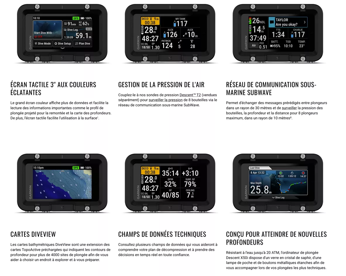 MONTRE / ORDINATEUR GARMIN DESCENT MK3I -43MM BRONZE