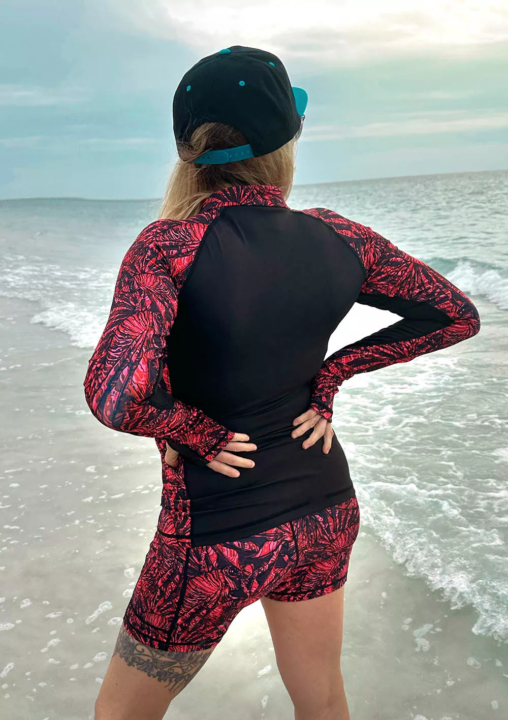 ECO-FRIENDLY FULL ZIP UP LIONFISH INVASION RASH GUARD