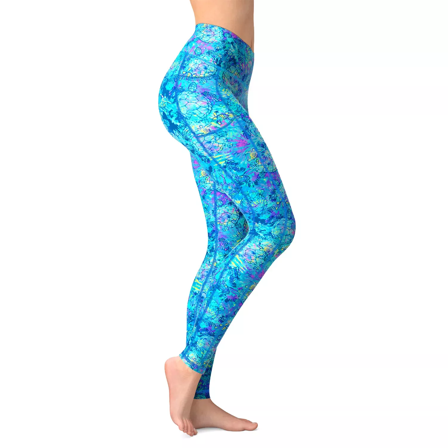 ECO-FRIENDLY TURTLE TIE DYE CONTOUR LEGGINGS