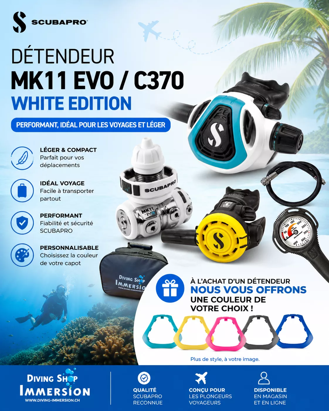 DETENDEUR MK11 EVO / C370 WHITE EDITION SCUBAPRO