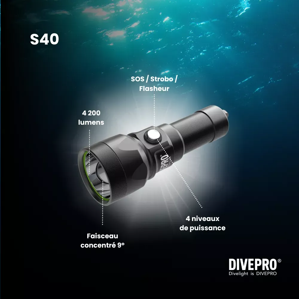 LAMPE S40 - V3 DIVEPRO